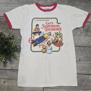 Black Matter Let's Summon Demons Retro-Inspired T-Shirt, Size Small